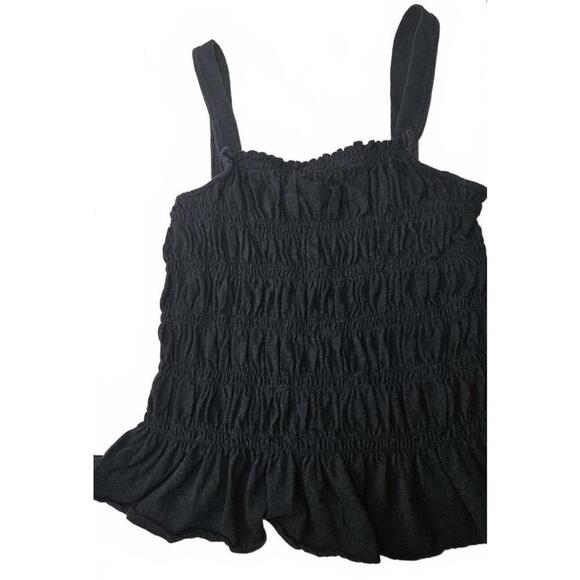 Universal Thread Women's Black Ruffled Smocked Tank Top Size Medium - Picture 1 of 8